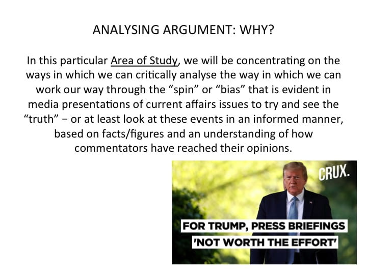 ANALYSING ARGUMENT – INTRODUCTION OF NEW AREA OF STUDY | Vce English ...