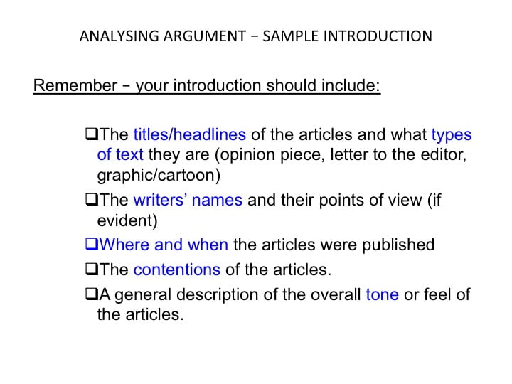 analysing argument sample essay