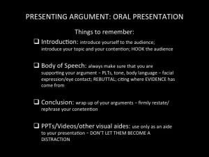 oral presentation vce english