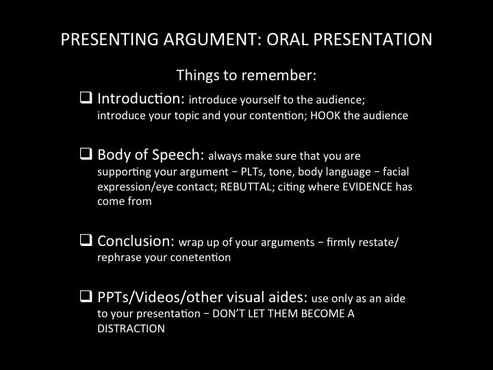 oral presentation vce english