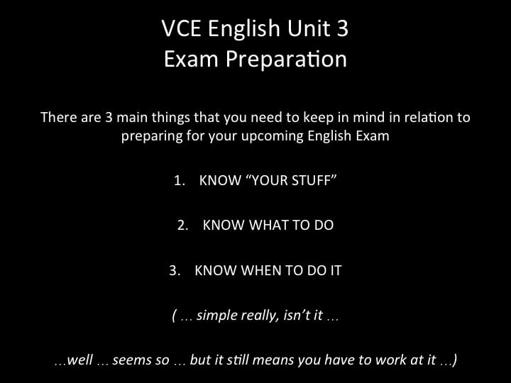 Unit 3 Exam Preparation | Vce English | Bwr | 2022